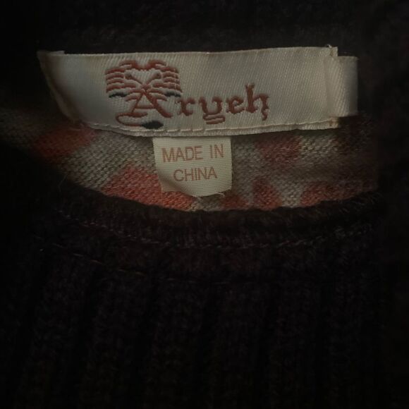 ARYEH Turtle Neck Brown Orange Cheetah Mini Dress Size M - Picture 3 of 9